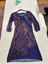 Load image into Gallery viewer, Rare Vintage Etro Milano Patterned Purple Patterned Dress Size S/M
