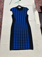 Load image into Gallery viewer, Michael Kors Houndstooth Blue Sleeveless Dress S/M
