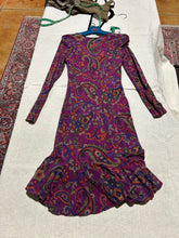 Load image into Gallery viewer, Rare Etro Milano Purple Paisley Patterned Dress Size S/M
