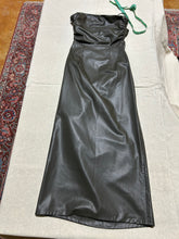 Load image into Gallery viewer, Zara Dark Gray Faux Leather Strapless Dress Size S
