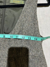 Load image into Gallery viewer, ETRO Dark khaki green Tweed Plunge Neck Dress Size S
