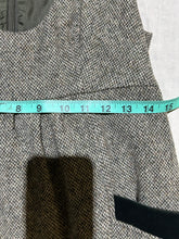 Load image into Gallery viewer, ETRO Dark khaki green Tweed Plunge Neck Dress Size S
