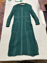 Load image into Gallery viewer, Vintage Burberry Prorsum Green Contrast Stitching Midi Dress Size S
