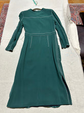 Load image into Gallery viewer, Vintage Burberry Prorsum Green Contrast Stitching Midi Dress Size S
