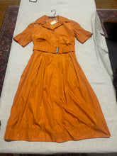 Load image into Gallery viewer, Lida Baday Bright Orange Belted Dress Size S
