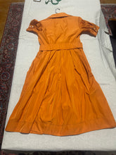 Load image into Gallery viewer, Lida Baday Bright Orange Belted Dress Size S
