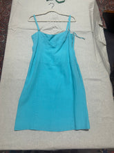 Load image into Gallery viewer, Hugo Boss 100% linen Turqouise Mini Dress Size XS
