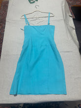 Load image into Gallery viewer, Hugo Boss 100% linen Turqouise Mini Dress Size XS
