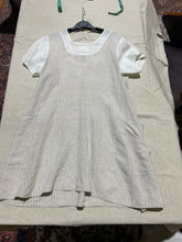 Load image into Gallery viewer, Linen Pinstripe T-Shirt Shift Dress Size L
