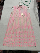 Load image into Gallery viewer, Vintage Fresh Produce Patterned Sleeves Pink Shirt Dress Size M
