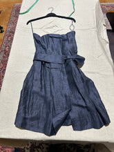 Load image into Gallery viewer, Luca Luca Halter Navy Blue Dress with Belt Detail Size 6
