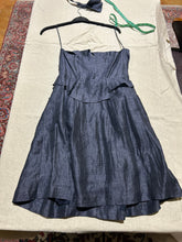 Load image into Gallery viewer, Luca Luca Halter Navy Blue Dress with Belt Detail Size 6

