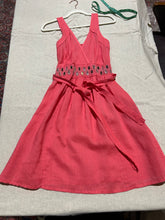 Load image into Gallery viewer, Vintage Pink Linen Sundress with Belt Size M
