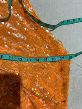 Load image into Gallery viewer, Caroline Constas Bright Orange Sequin Dress Size L
