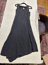 Load image into Gallery viewer, Simple Black Linen Asymmetrical Maxi Dress Size M
