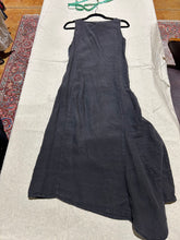 Load image into Gallery viewer, Simple Black Linen Asymmetrical Maxi Dress Size M
