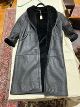 Load image into Gallery viewer, Vintage Black Shearling Coat Size L
