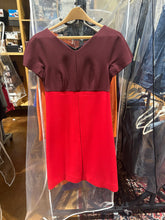 Load image into Gallery viewer, Victoria Beckham Runway Collection Wine and Coral Day Dress Size S
