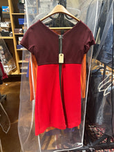 Load image into Gallery viewer, Victoria Beckham Runway Collection Wine and Coral Day Dress Size S
