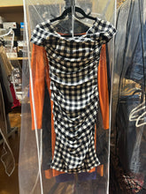 Load image into Gallery viewer, RARE Dolce and Gabbana Plaid Ruched Dress Size S/M
