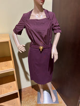 Load image into Gallery viewer, Vintage Burberry Burgundy Dress with Fox Belt Size S/M
