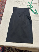 Load image into Gallery viewer, Plein Sud Corset High Waist Black Satin Midi Skirt Size 6
