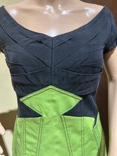 Load image into Gallery viewer, Zac Posen Green and Black Knee Length Dress Size US 6/ UK 10/ EU 38
