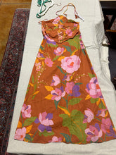 Load image into Gallery viewer, Caroline Constas Orange Floral Halter Neck with Beaded String Size M
