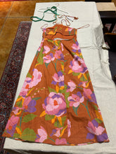Load image into Gallery viewer, Caroline Constas Orange Floral Halter Neck with Beaded String Size M
