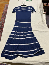 Load image into Gallery viewer, Temperley Vintage Temperley Navy Blue Striped Dress Size 6
