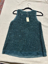 Load image into Gallery viewer, Lela Rose Sequin Green/ Blue Tank Top Size 4
