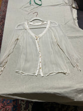 Load image into Gallery viewer, Vintage Italian Silk Blouse Trimmed in Satin Size S
