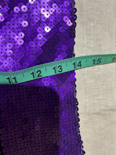 Load image into Gallery viewer, Trashie! Vintage Purple Sequin Button Up Party Top/ Shirt Size S
