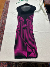Load image into Gallery viewer, Vintage Alexander McQueen Midi dress black pink Contrast with Mesh Accent US M
