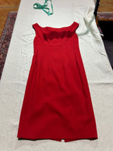 Load image into Gallery viewer, Yves Saint Laurent Cherry Red Boat Neck Sheath Dress Size IT 42/ US 6/ Eu 38
