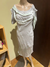 Load image into Gallery viewer, Nina Ricci Knee Length 100% silk Draped Grey Dress Size IT 42/ US 6/ Eu 38 (Copy)
