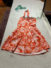 Load image into Gallery viewer, Christian Dior Orange Beach Print Drop Waist Halter Dress IT 46/ US 10
