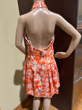 Load image into Gallery viewer, Christian Dior Orange Beach Print Drop Waist Halter Dress IT 46/ US 10
