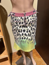 Load image into Gallery viewer, Just Cavalli Roberto Cavalli Pastel Denim Cheetah Print Skirt Knee Length IT 44/ US 8

