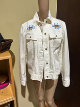 Load image into Gallery viewer, Ralph Lauren White Denim Jacket with Beading Detail Western Style Size L
