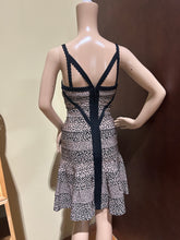 Load image into Gallery viewer, Herve Leger Cheetah Print With Cross Back Straps Knee Length Dress Size M
