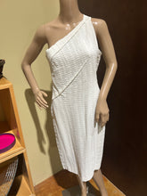 Load image into Gallery viewer, Roland Mouret White Asymmetrical Shoulder Knit Dress Size US 8/ IT 44/ UK 12
