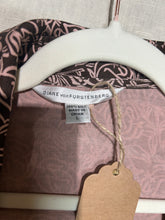 Load image into Gallery viewer, Diane Von Furstenberg 100% Silk Rose Patterned Brown Dress Size US L
