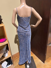 Load image into Gallery viewer, Vintage Burnout Velvet Gray Floral Maxi Dress Size US 6/ IT 42
