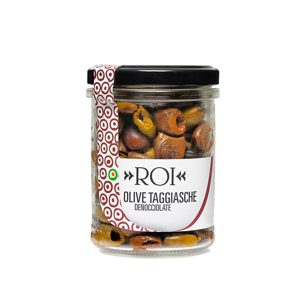 Roi - Taggische PITTED Olives DRY CURED OR IN EXTRA VIRGIN OLIVE OIL - 100g/2.7 KG