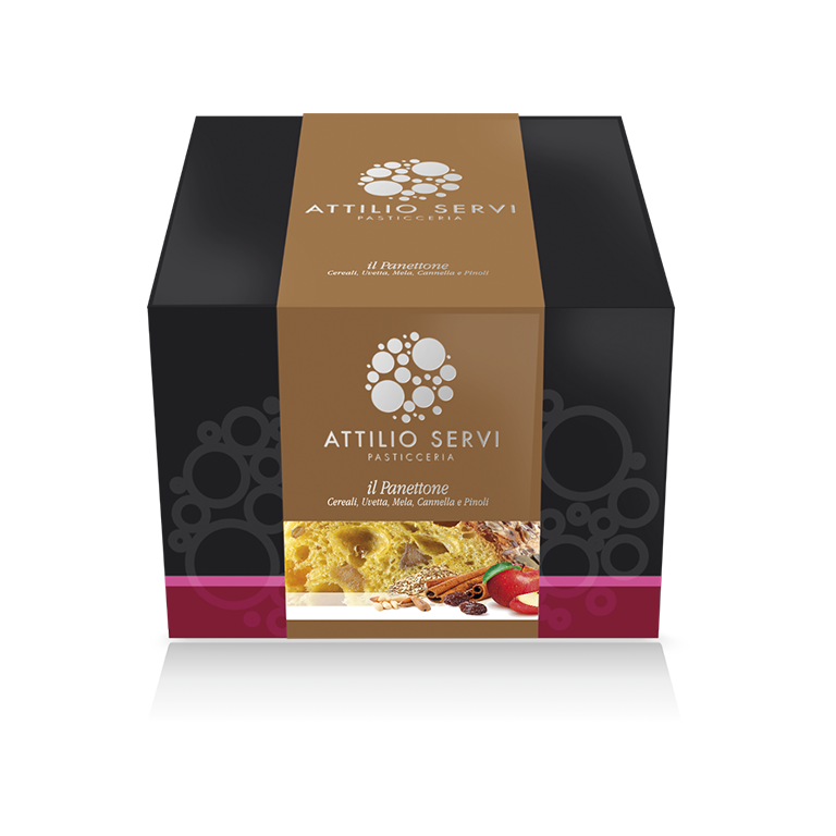 Attilio Servi - Panettone with Pine Nuts, Cinnamon, Apple and Raisins - 1000g