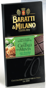 Baratti & Milano - Dark Chocolate Bar with Crystallized Mint - 75g