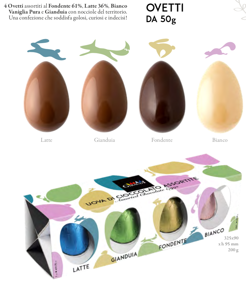 Giraudi - Selection of 4 Easter Eggs - 4x50g