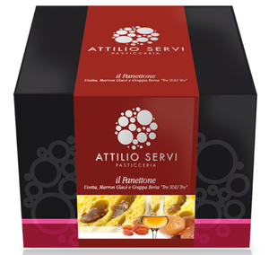 Attilio Servi - Panettone with Raisins, Chestnuts with Berta Grappa Cream - 1000g