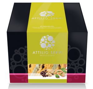 Attilio Servi - Panettone with 3 Chocolates and Pistachio Cream - 1kg